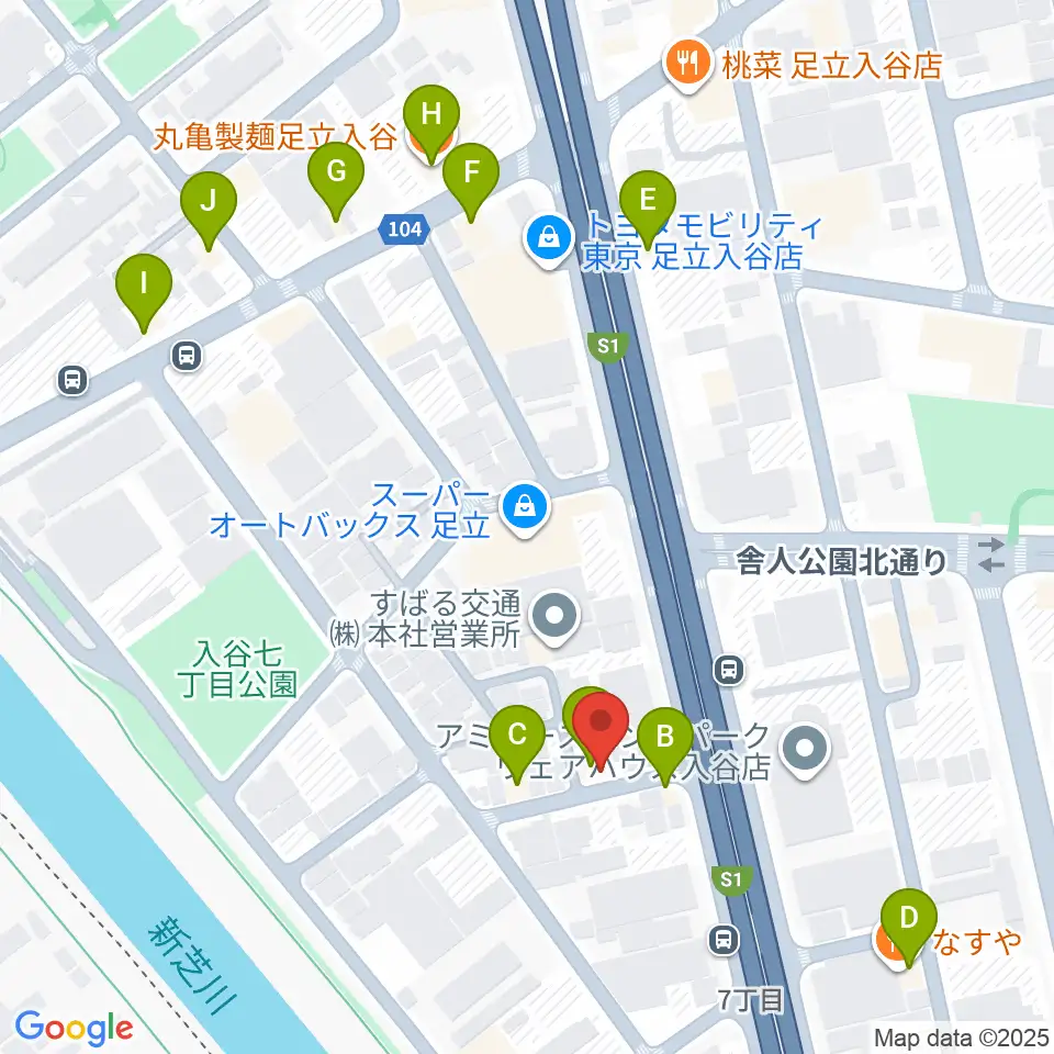 大塚竹管楽器周辺のファミレス・ファーストフード一覧地図