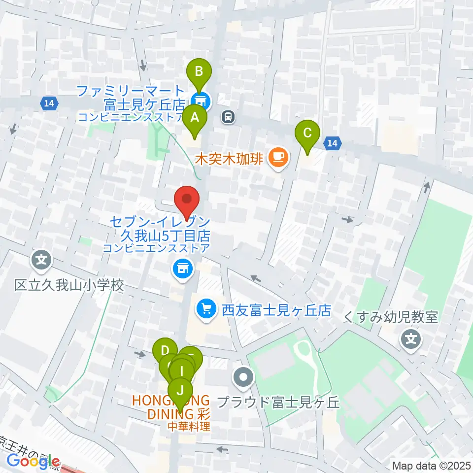 ドラムプロショップ GATEWAY周辺のファミレス・ファーストフード一覧地図