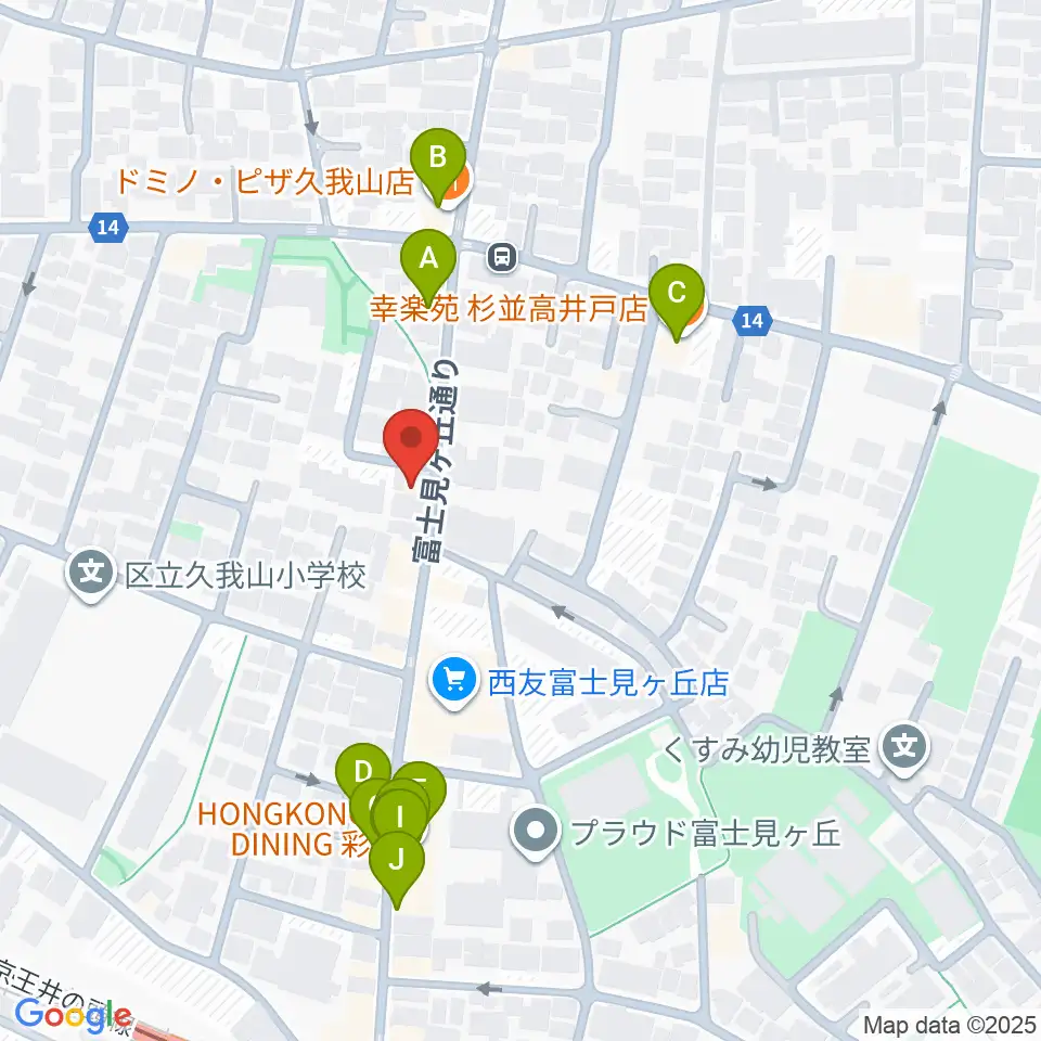ドラムプロショップ GATEWAY周辺のファミレス・ファーストフード一覧地図
