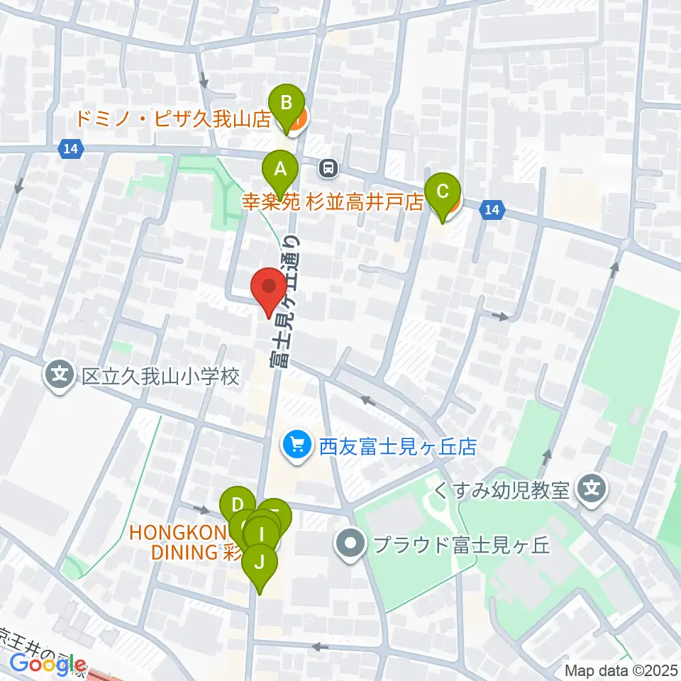 ドラムプロショップ GATEWAY周辺のファミレス・ファーストフード一覧地図