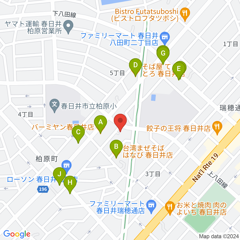 サウンド工房K＆K周辺のファミレス・ファーストフード一覧地図