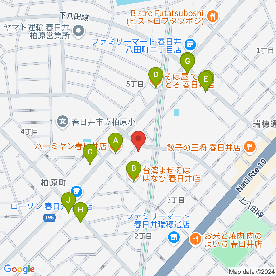 サウンド工房K＆K周辺のファミレス・ファーストフード一覧地図