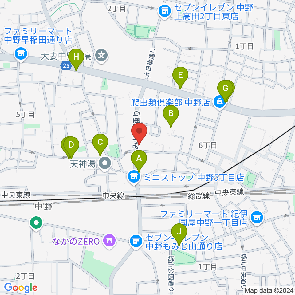 リペアショップPINE周辺のファミレス・ファーストフード一覧地図