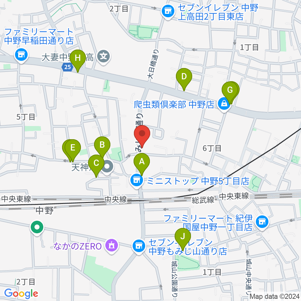 リペアショップPINE周辺のファミレス・ファーストフード一覧地図