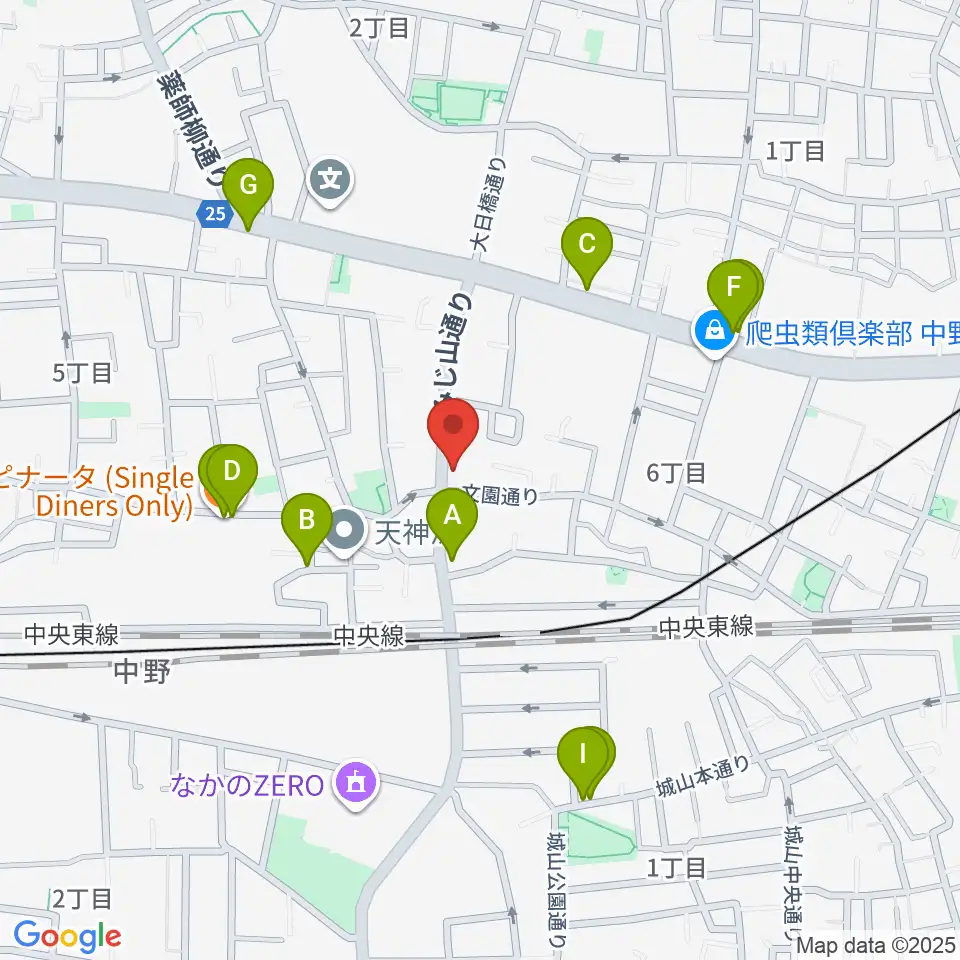 リペアショップPINE周辺のファミレス・ファーストフード一覧地図