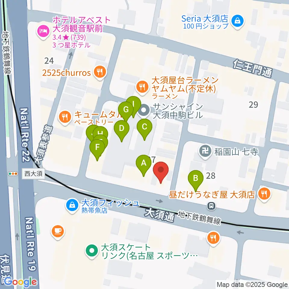 グレイテストヒッツ周辺のファミレス・ファーストフード一覧地図
