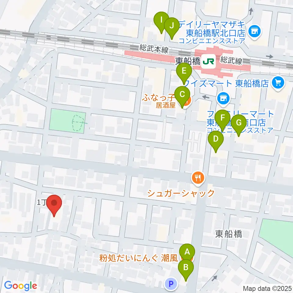 GUITAR LAB周辺のファミレス・ファーストフード一覧地図