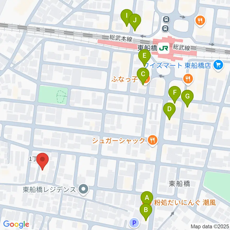 GUITAR LAB周辺のファミレス・ファーストフード一覧地図