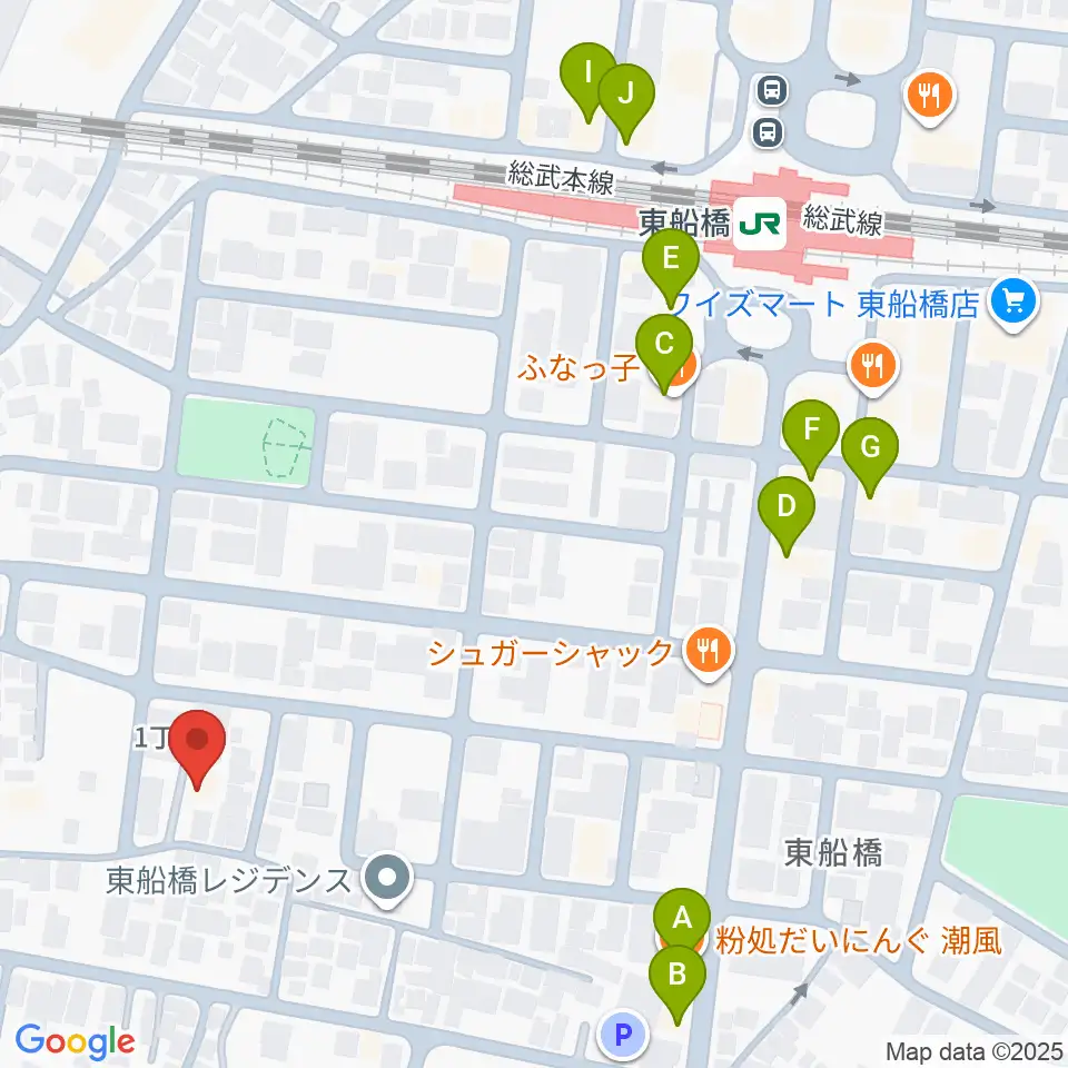 GUITAR LAB周辺のファミレス・ファーストフード一覧地図