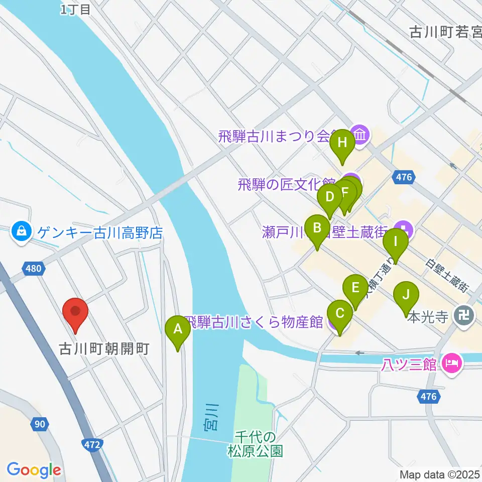 ギターのナカムラ周辺のファミレス・ファーストフード一覧地図