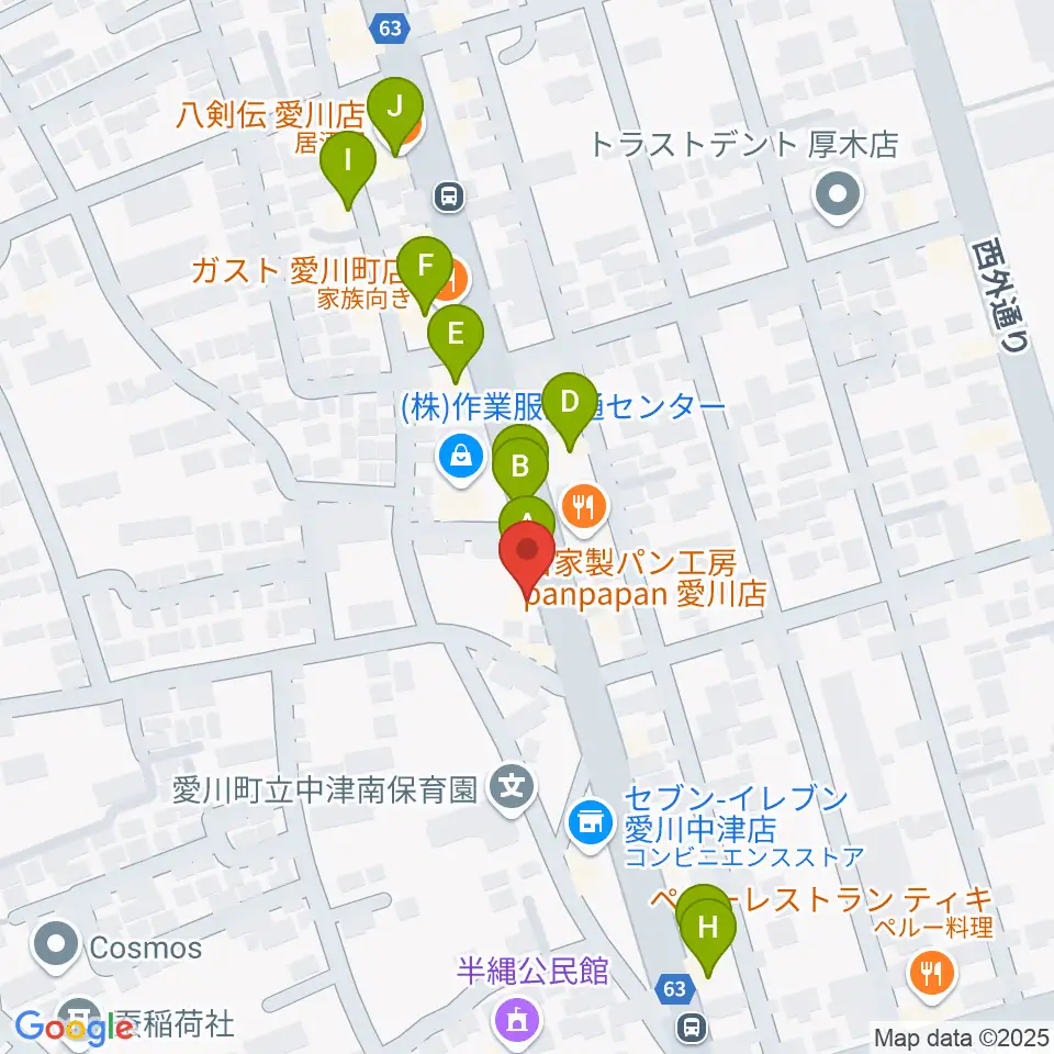 コアアートスクエア周辺のファミレス・ファーストフード一覧地図