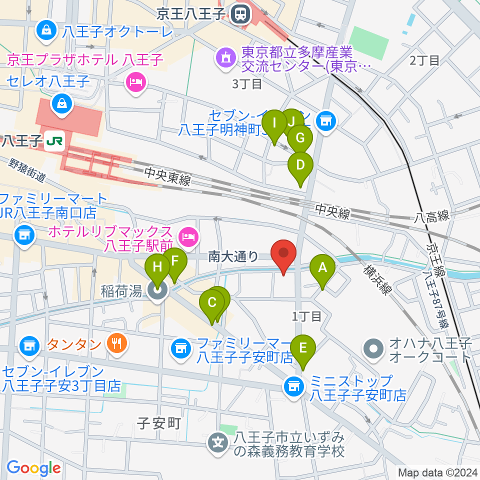 弦楽器専門店 ハイフェッツ周辺のファミレス・ファーストフード一覧地図