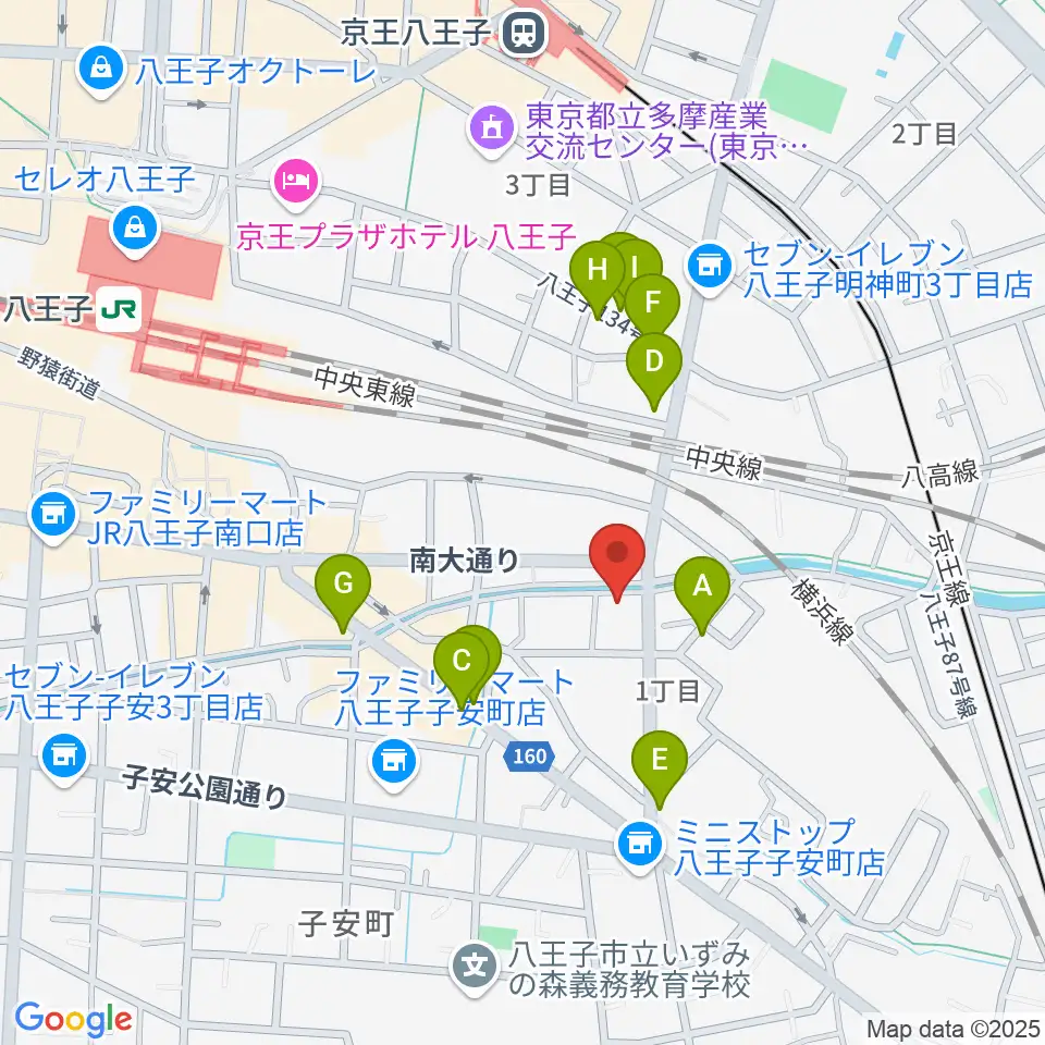 弦楽器専門店 ハイフェッツ周辺のファミレス・ファーストフード一覧地図