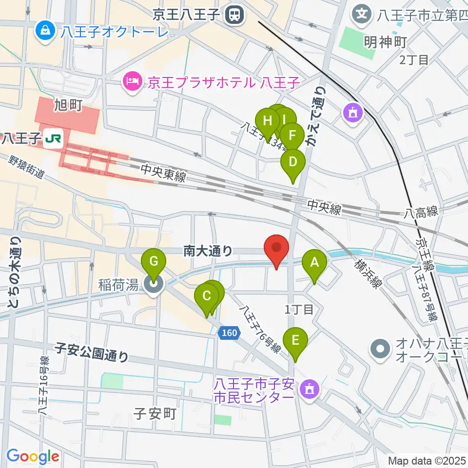 弦楽器専門店 ハイフェッツ周辺のファミレス・ファーストフード一覧地図