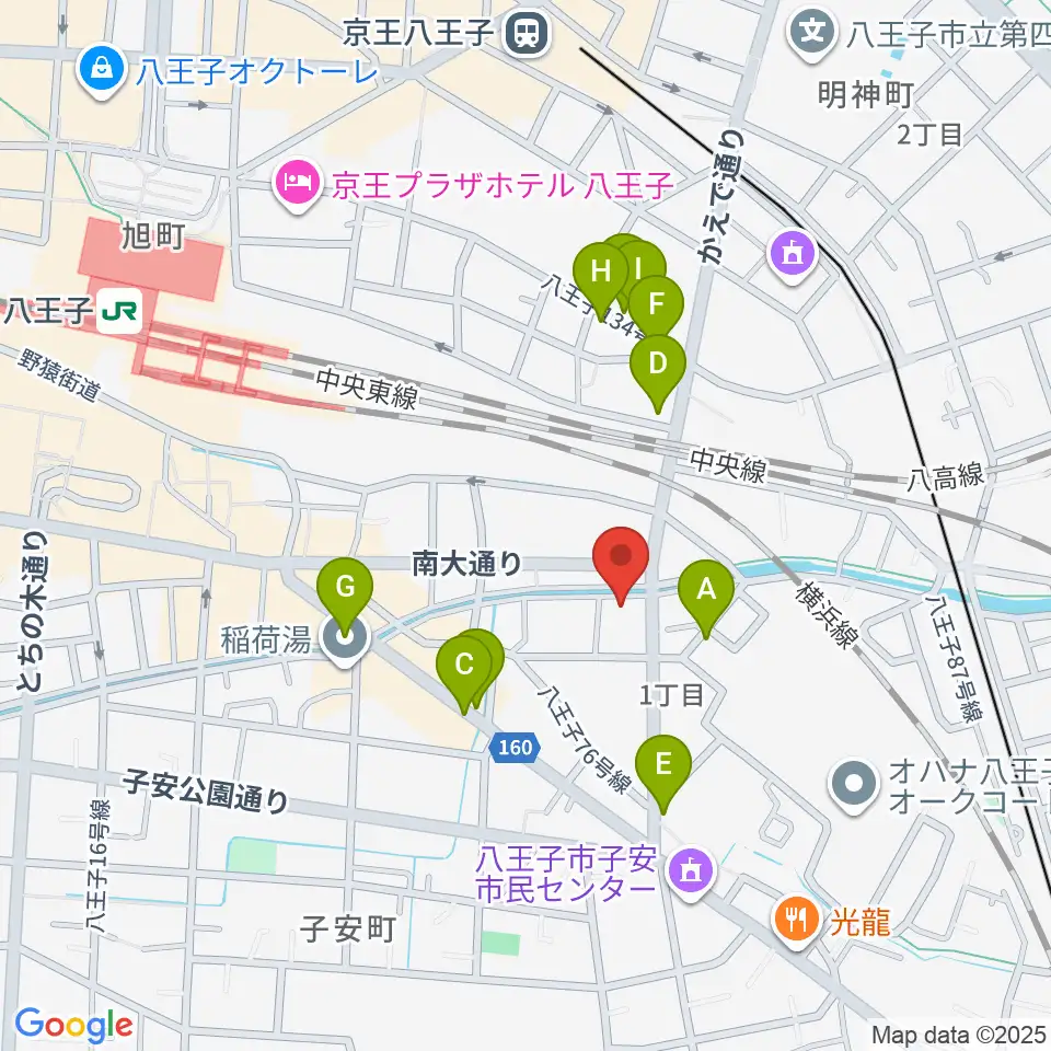 弦楽器専門店 ハイフェッツ周辺のファミレス・ファーストフード一覧地図