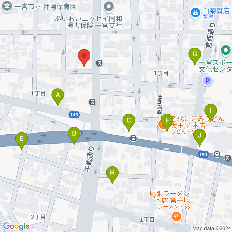 音 THE RUN周辺のファミレス・ファーストフード一覧地図