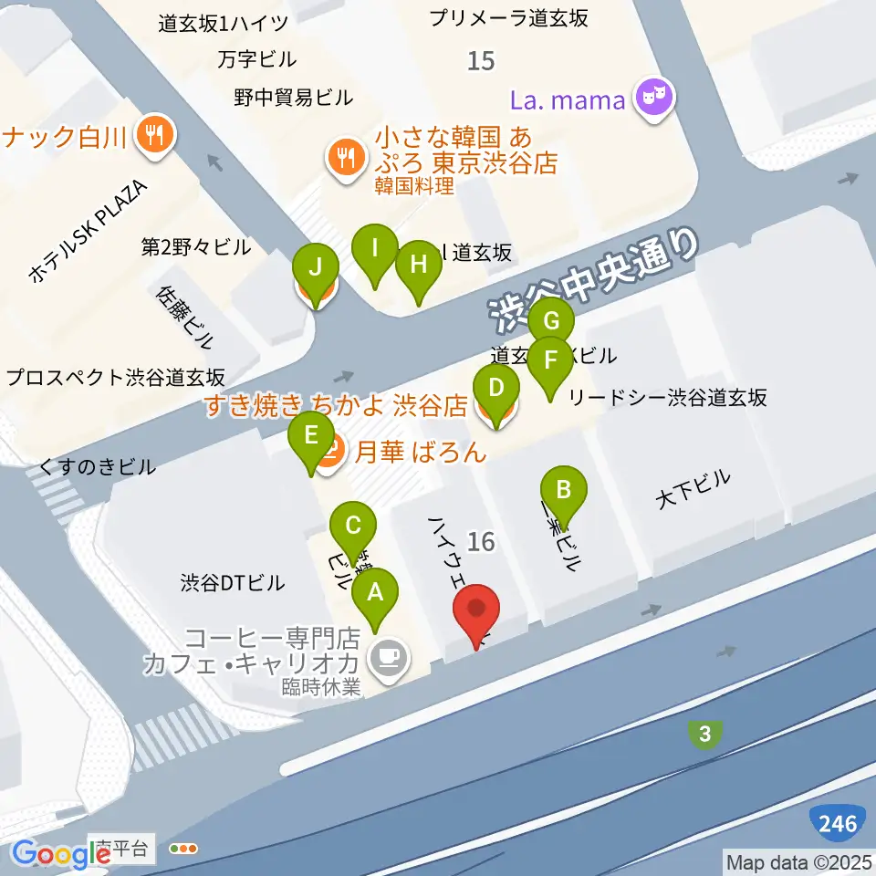 フーチーズ周辺のファミレス・ファーストフード一覧地図
