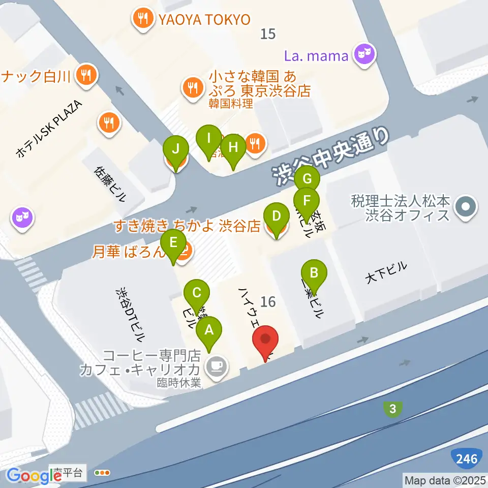 フーチーズ周辺のファミレス・ファーストフード一覧地図