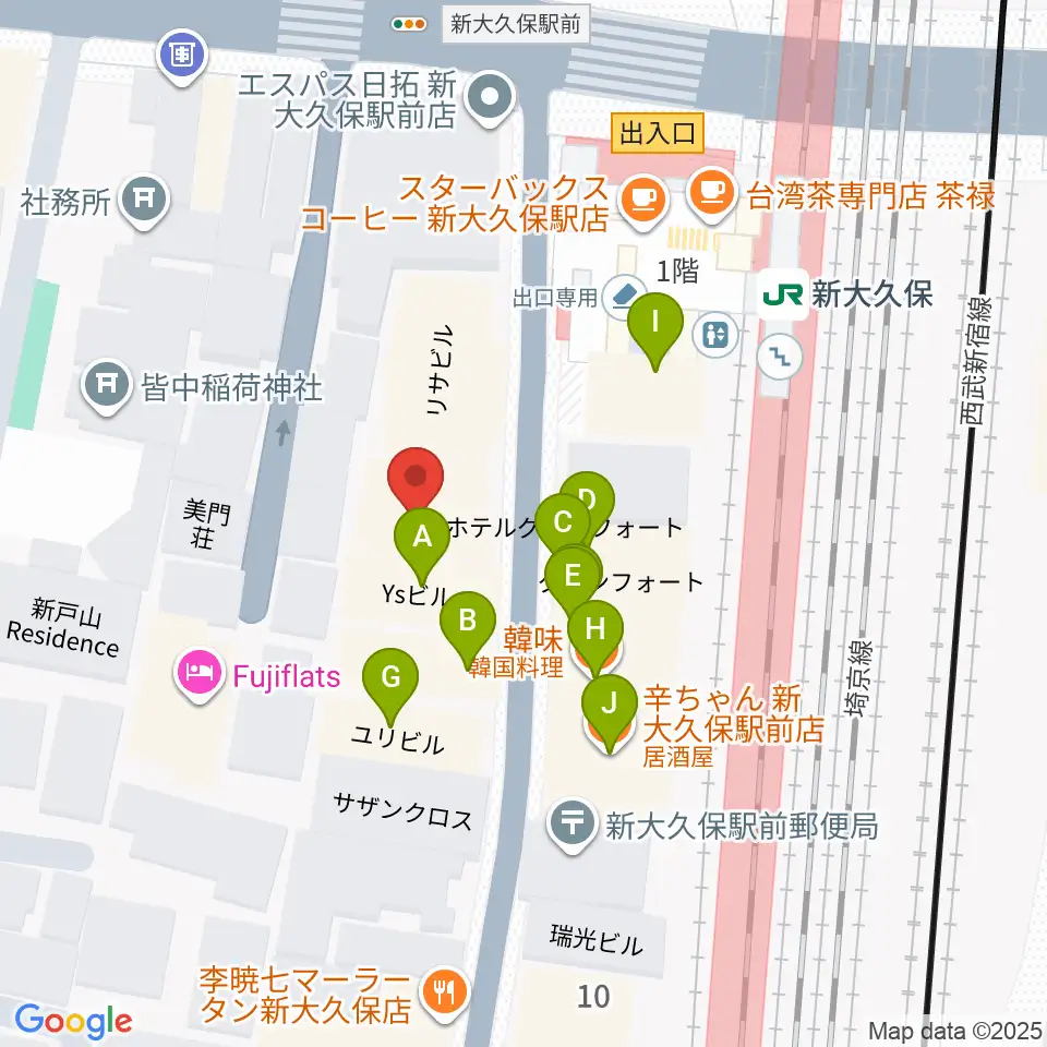 Hyper Guitars周辺のファミレス・ファーストフード一覧地図