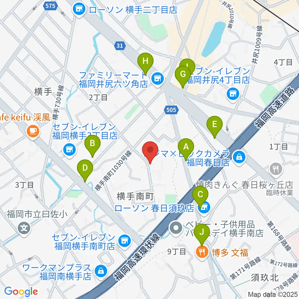 石田ヴァイオリン工房周辺のファミレス・ファーストフード一覧地図