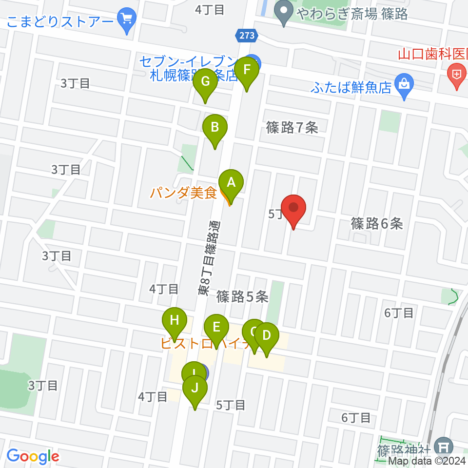 ジャパンテューバセンター周辺のファミレス・ファーストフード一覧地図