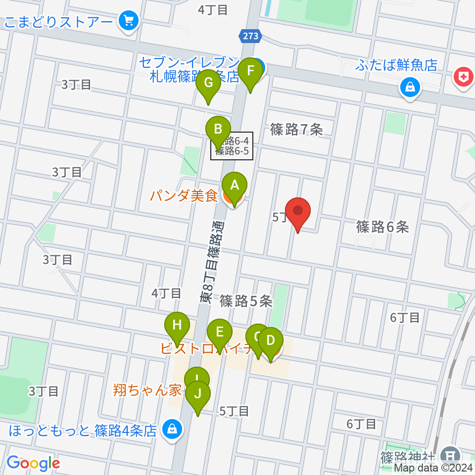 ジャパンテューバセンター周辺のファミレス・ファーストフード一覧地図