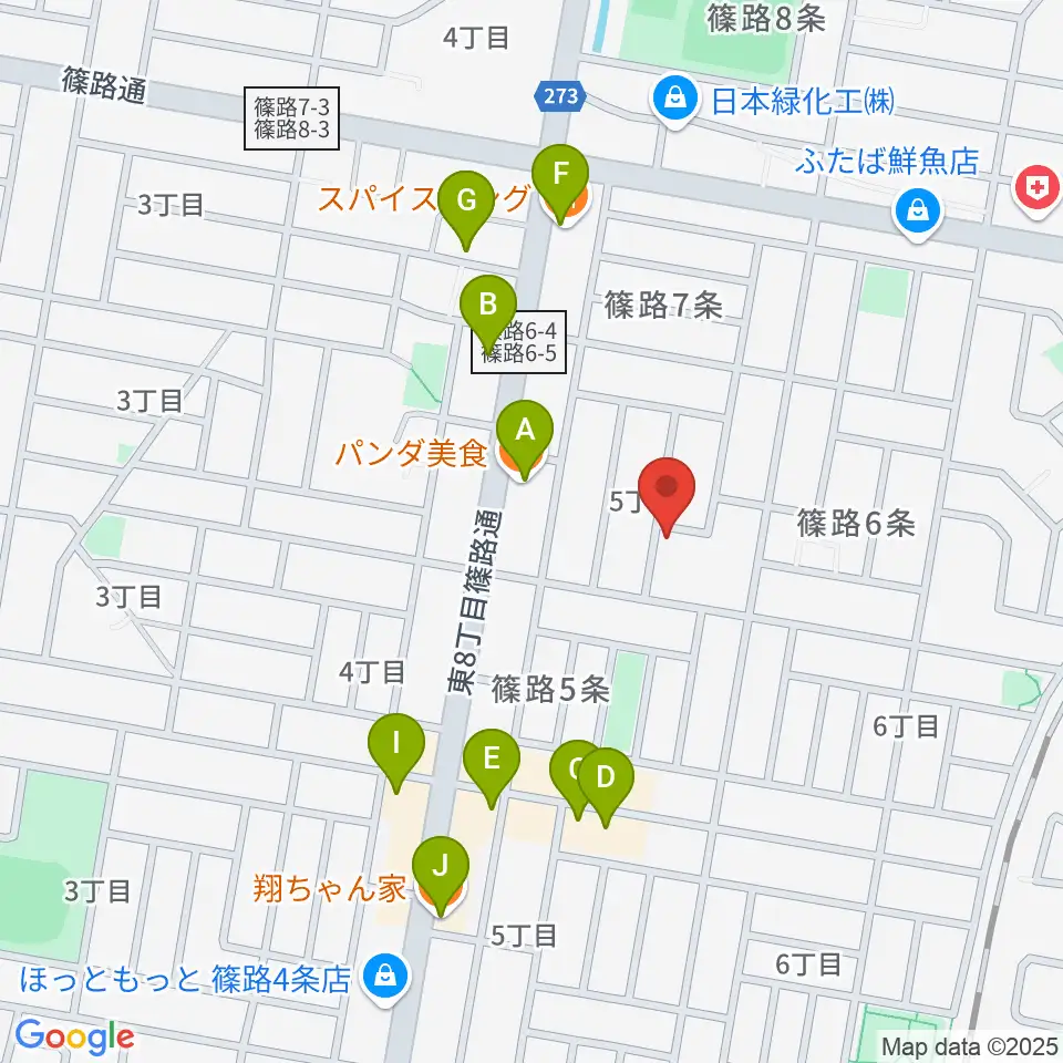 ジャパンテューバセンター周辺のファミレス・ファーストフード一覧地図