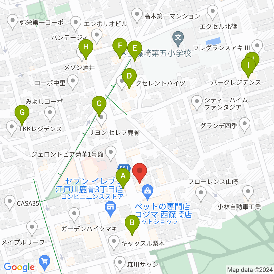 海宝堂周辺のファミレス・ファーストフード一覧地図