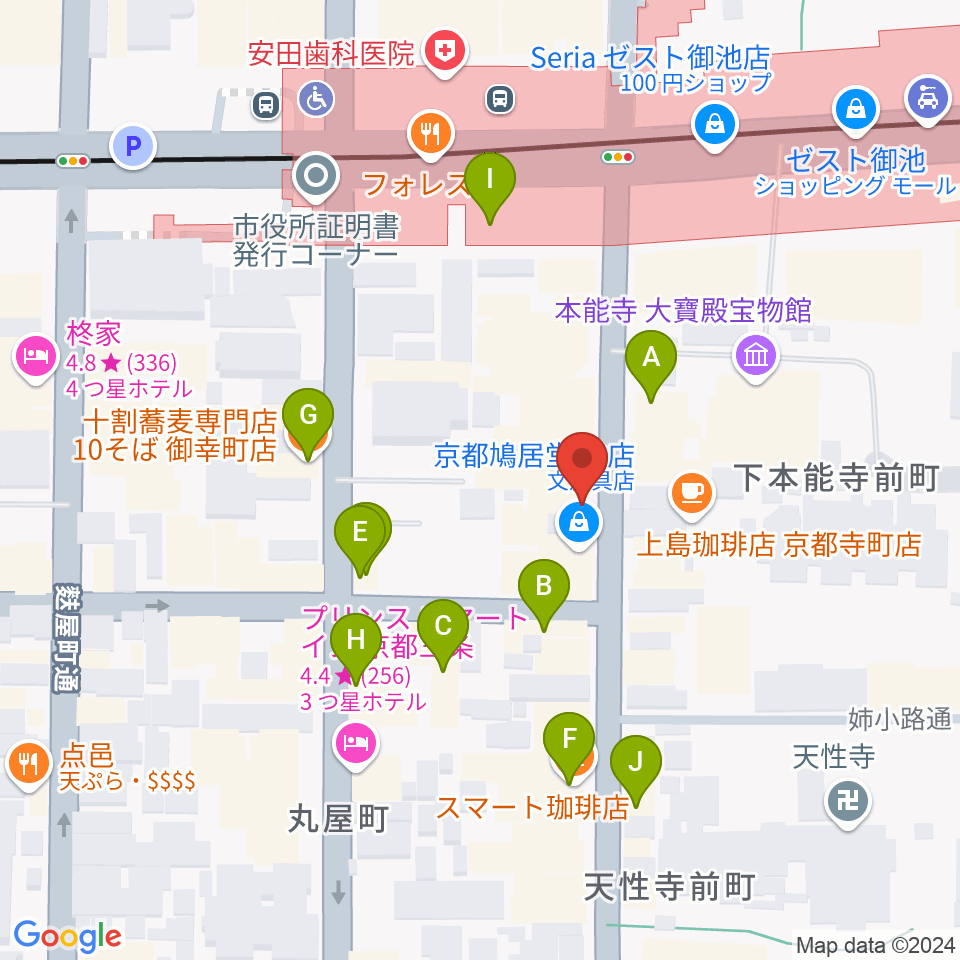 民族楽器コイズミ周辺のファミレス・ファーストフード一覧地図