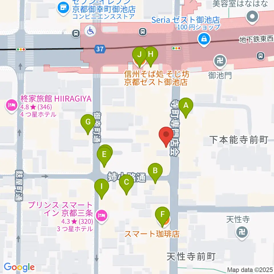 民族楽器コイズミ周辺のファミレス・ファーストフード一覧地図