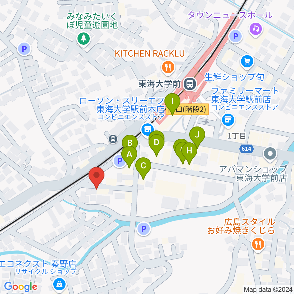 HiP-Sound秦野本店周辺のファミレス・ファーストフード一覧地図