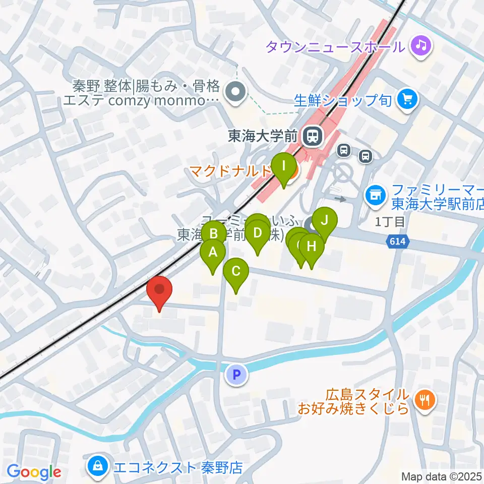 HiP-Sound秦野本店周辺のファミレス・ファーストフード一覧地図