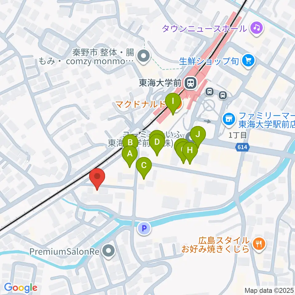 HiP-Sound秦野本店周辺のファミレス・ファーストフード一覧地図