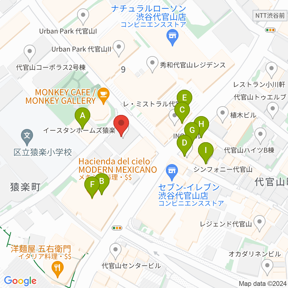 弦楽器専門店ラルジュ周辺のファミレス・ファーストフード一覧地図