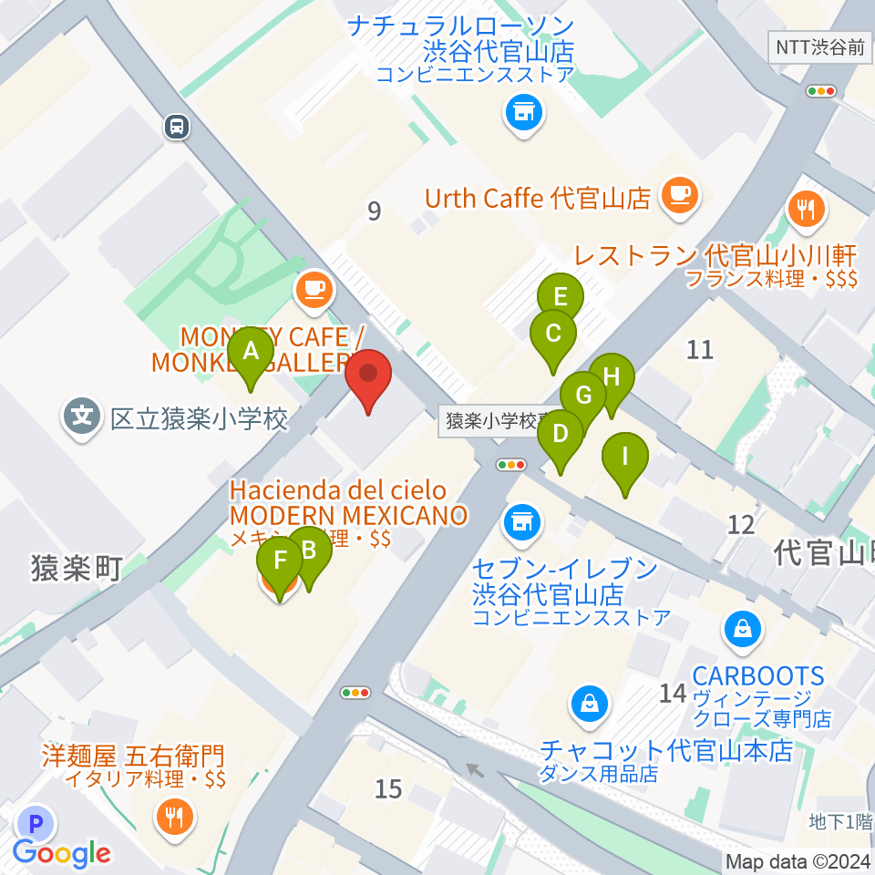 弦楽器専門店ラルジュ周辺のファミレス・ファーストフード一覧地図