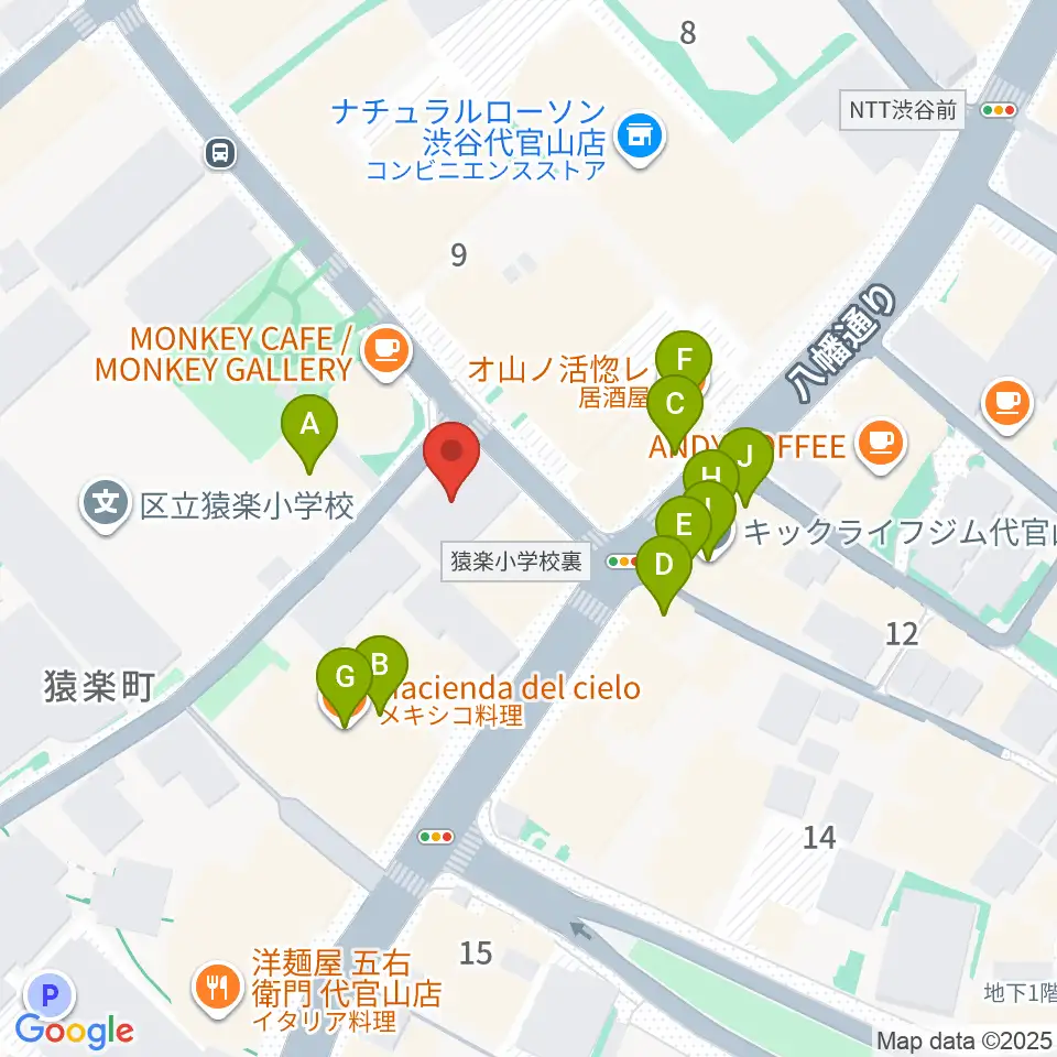 弦楽器専門店ラルジュ周辺のファミレス・ファーストフード一覧地図