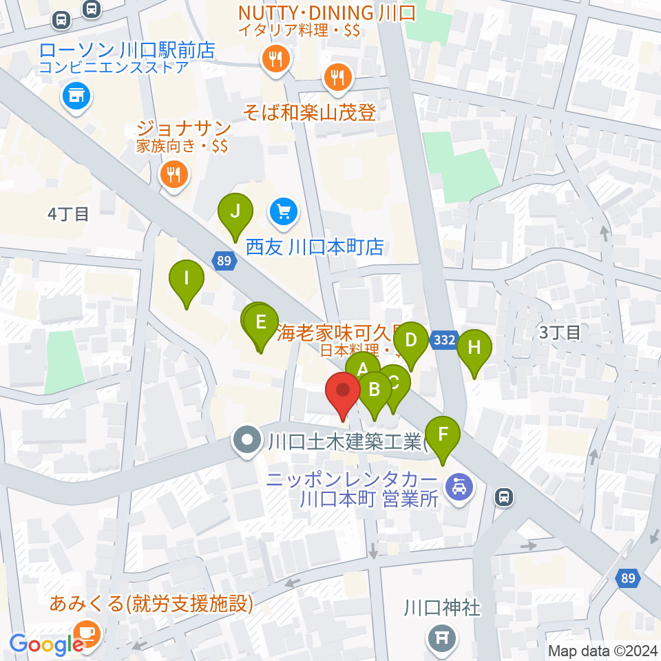 ラムトリックカンパニー周辺のファミレス・ファーストフード一覧地図