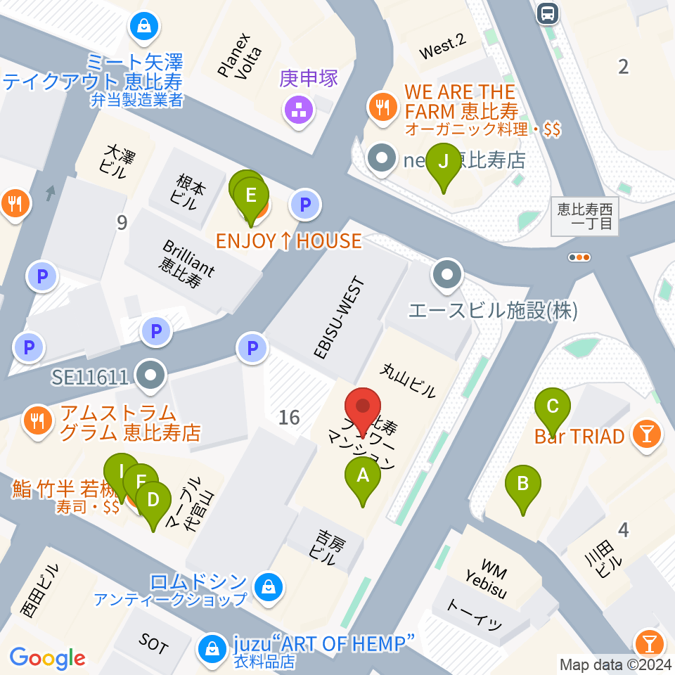 古賀弦楽器周辺のファミレス・ファーストフード一覧地図