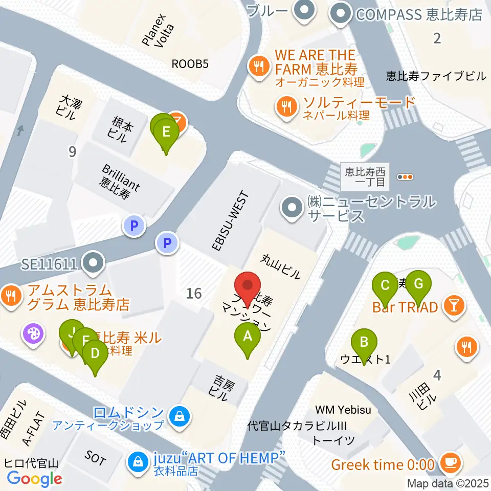 古賀弦楽器周辺のファミレス・ファーストフード一覧地図
