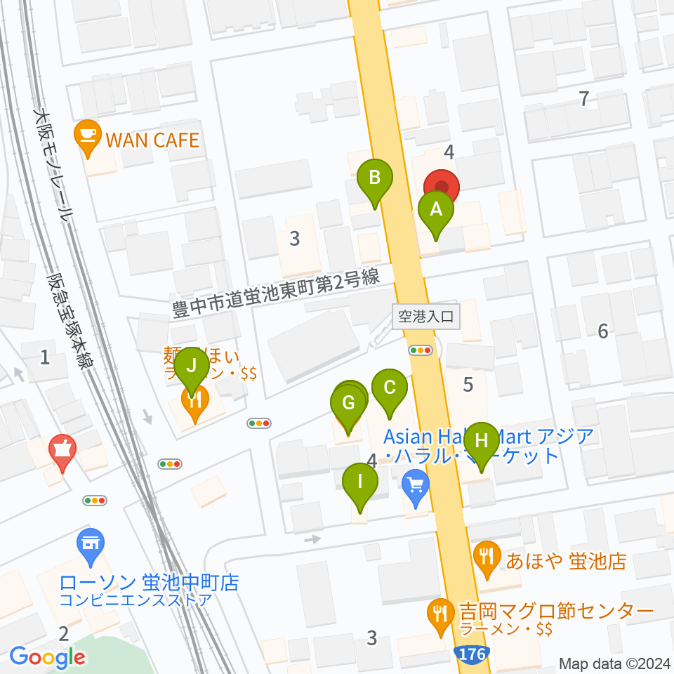 マルカート周辺のファミレス・ファーストフード一覧地図