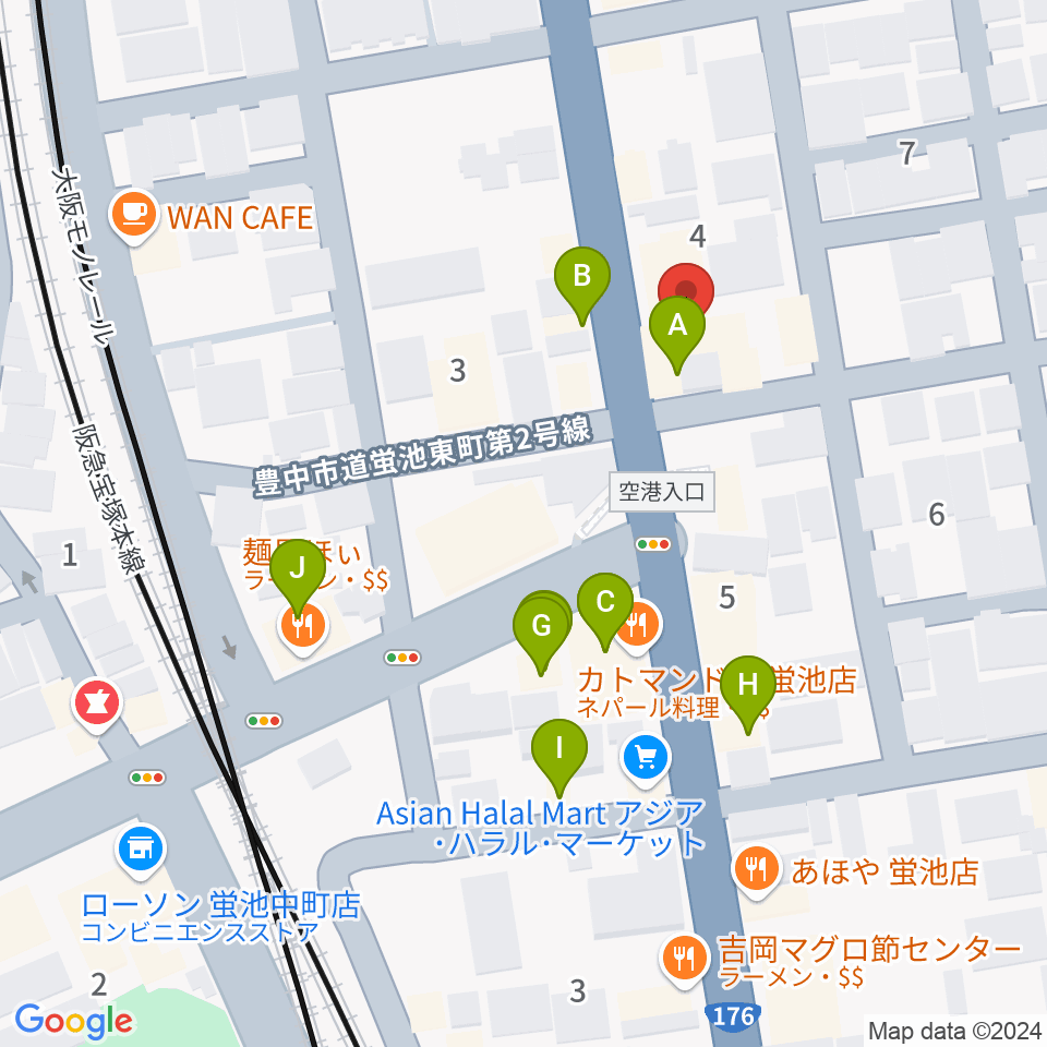 マルカート周辺のファミレス・ファーストフード一覧地図