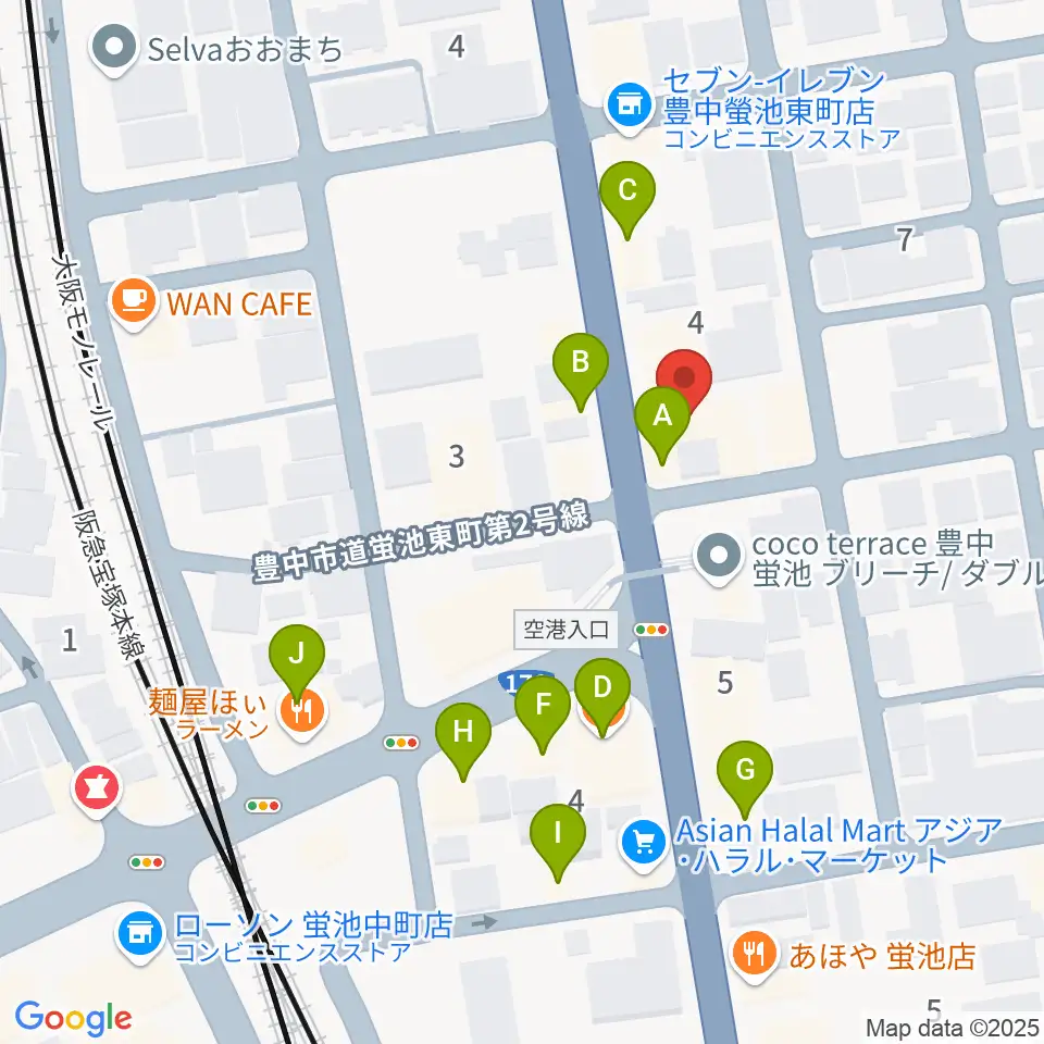 マルカート周辺のファミレス・ファーストフード一覧地図
