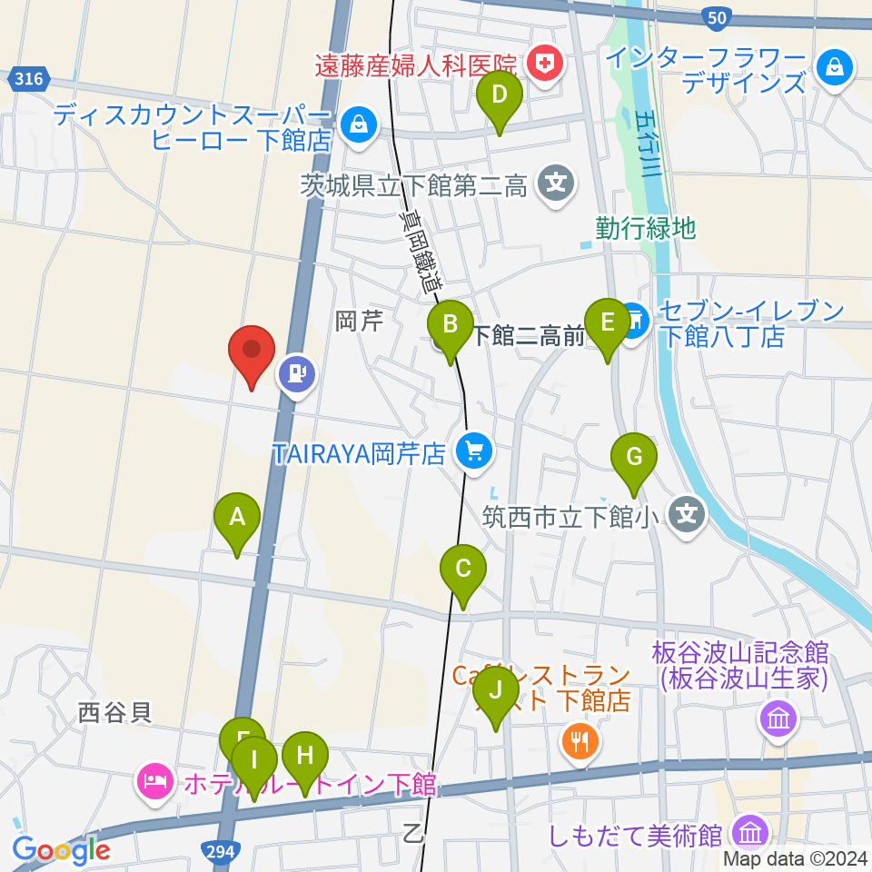 マルシン楽器周辺のファミレス・ファーストフード一覧地図