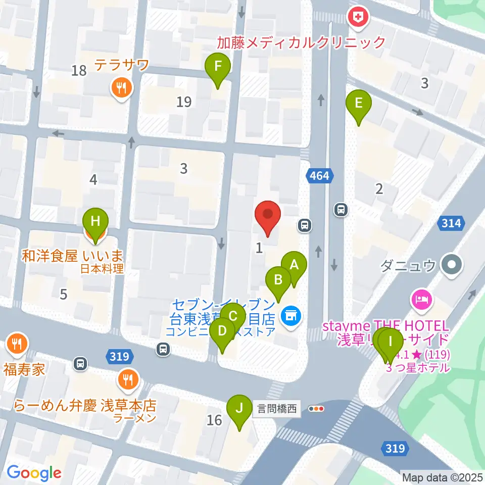 宮本卯之助商店周辺のファミレス・ファーストフード一覧地図