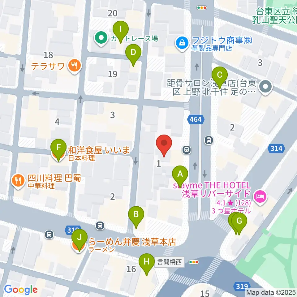 宮本卯之助商店周辺のファミレス・ファーストフード一覧地図
