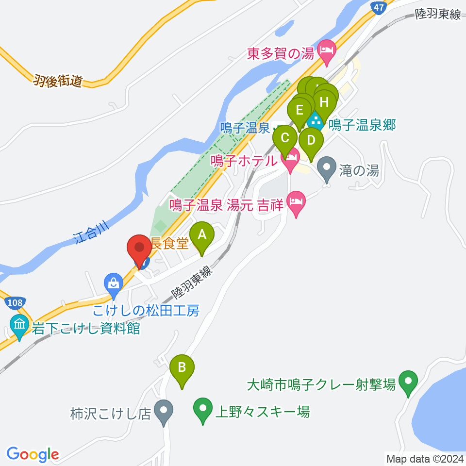 中澤太鼓店周辺のファミレス・ファーストフード一覧地図