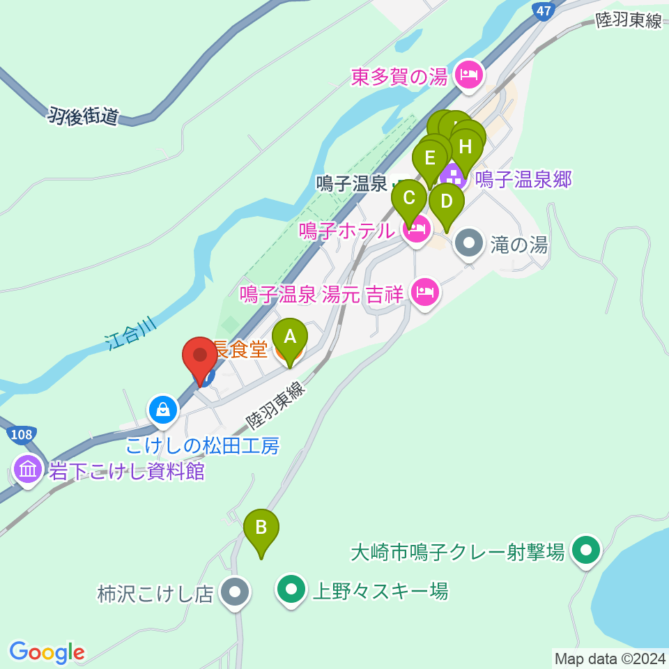 中澤太鼓店周辺のファミレス・ファーストフード一覧地図