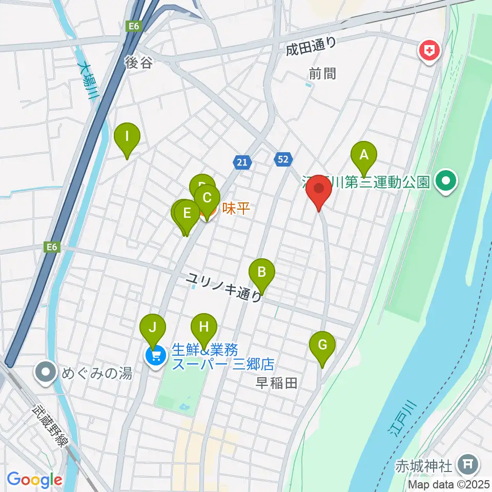 ナイス･インターナショナル周辺のファミレス・ファーストフード一覧地図