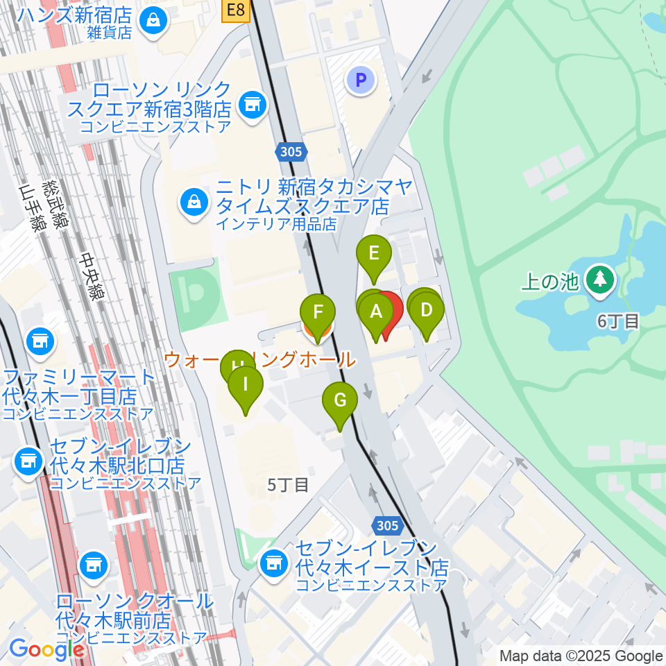 日本ヴァイオリン 東京本店周辺のファミレス・ファーストフード一覧地図