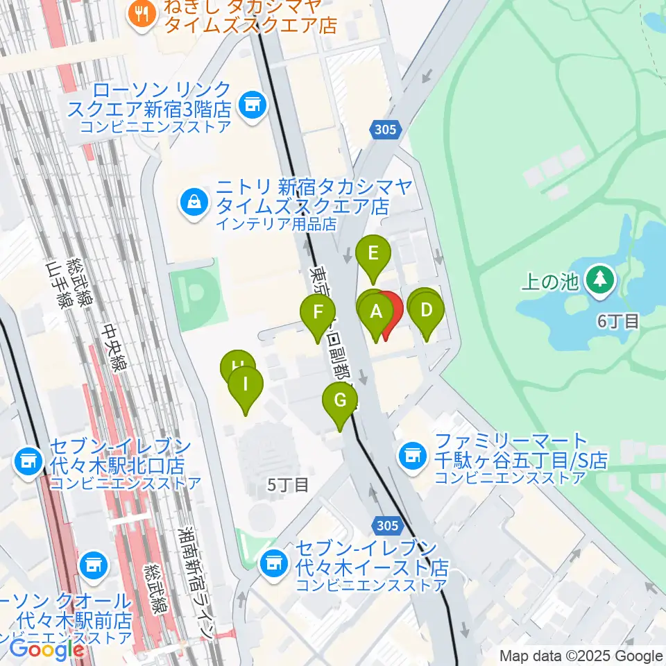 日本ヴァイオリン 東京本店周辺のファミレス・ファーストフード一覧地図